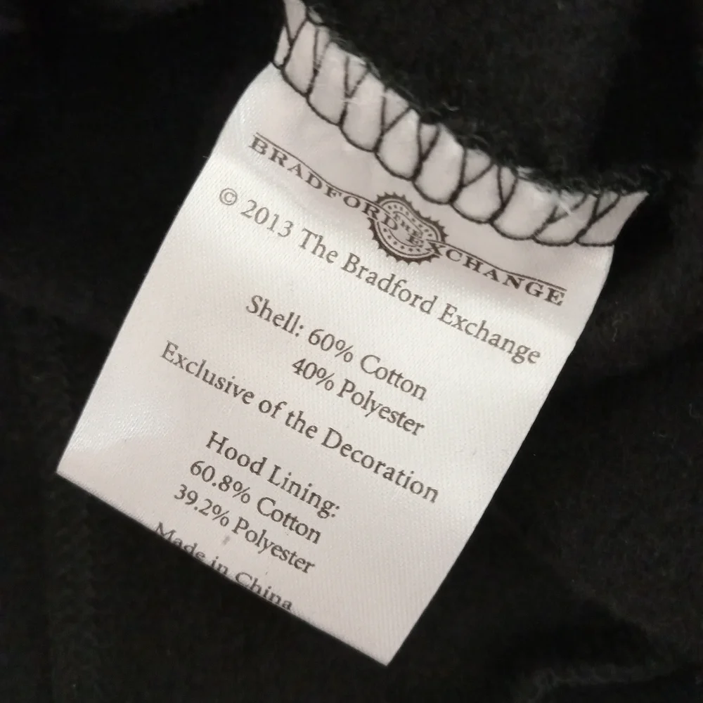 Y2K Lucky Girl Graphic Zip Hoodie Black Retro Size 2X Bradford Exchange - Picture 6 of 8
